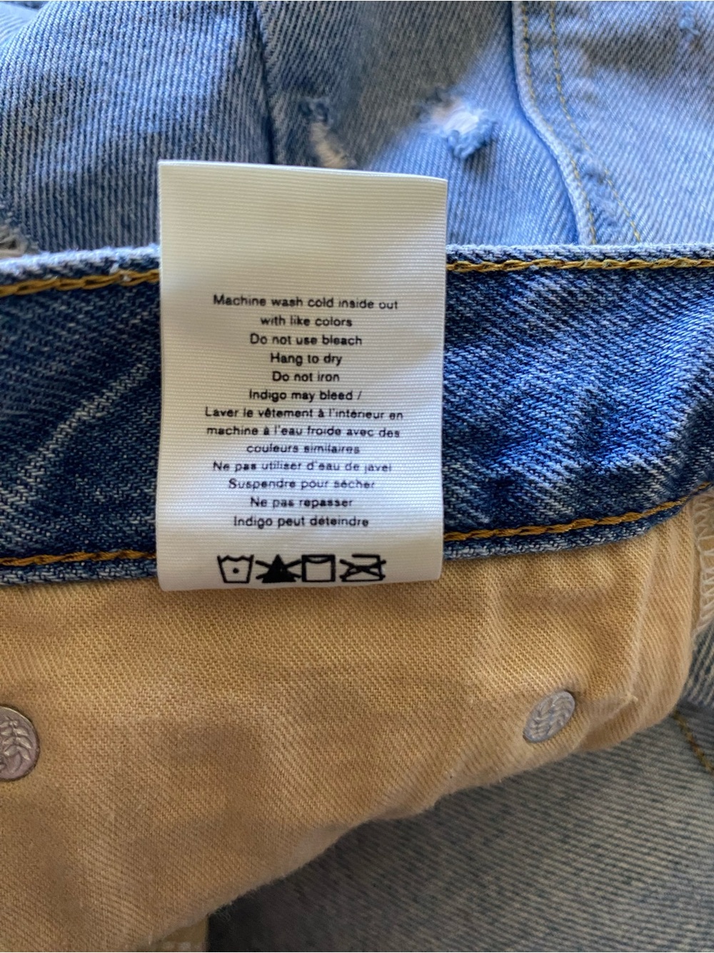 RAG & BONE High Rise Distressed Maya Cutoff Shorty Shorts Blue Denim Size 29 - Picture 8 of 8